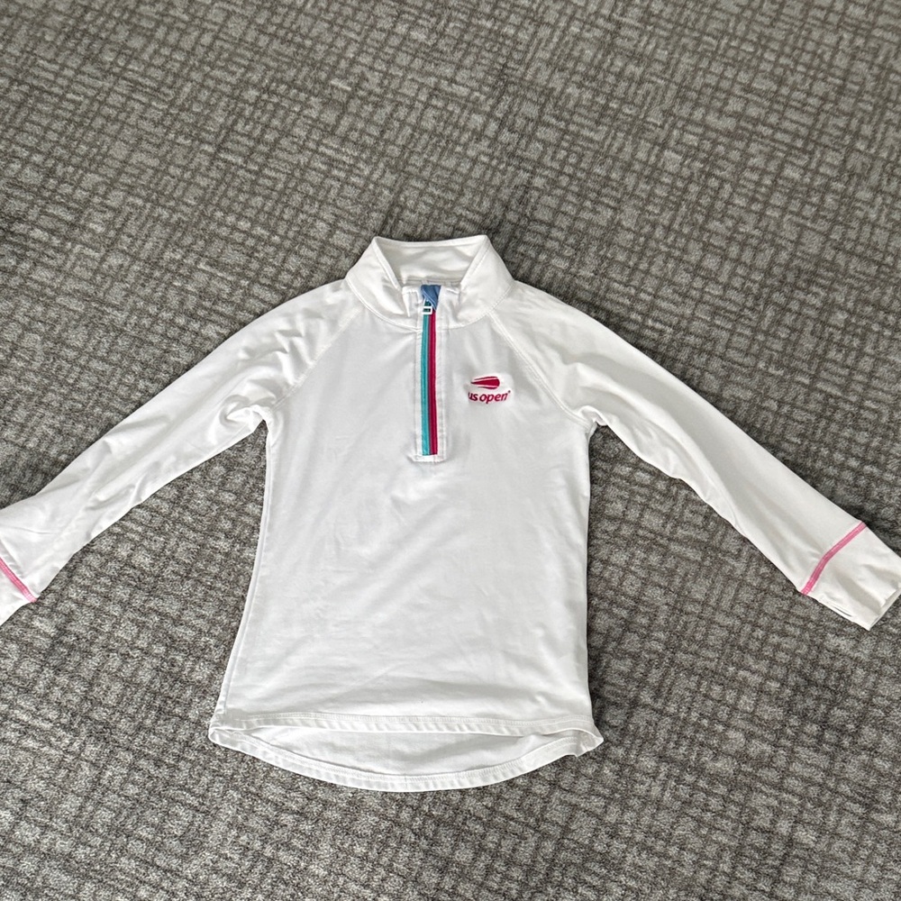 Garb tennis half zip White Long Sleeve Shirt US Open